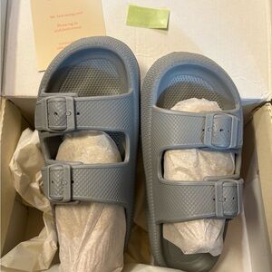Women grey beach slides Sandals
